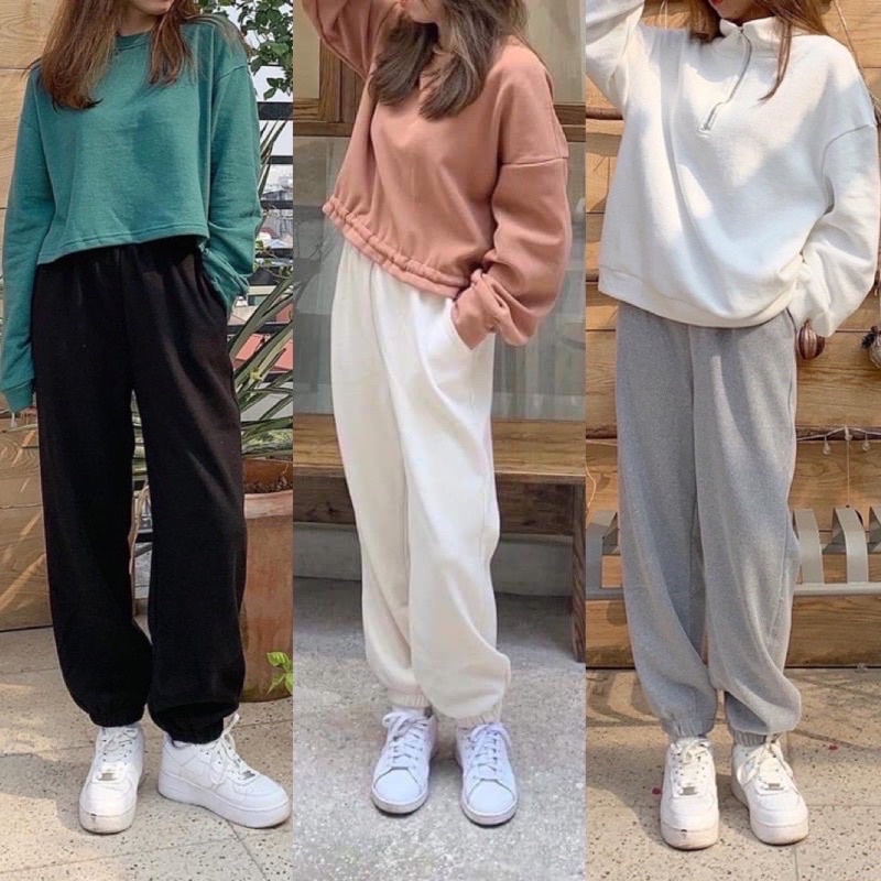 Quần jogger nỉ tăm Ulzzang unisex hàng thu đông_001