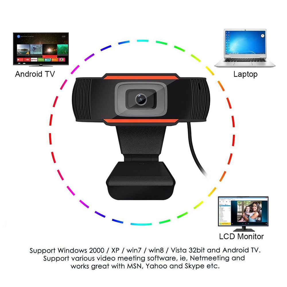 Webcam Máy Tính Livestream Full HD 1080x720p Có Mic Đàm Thoại, Dạy và Học online Trực Tuyến, Video Hình ảnh sắc nét