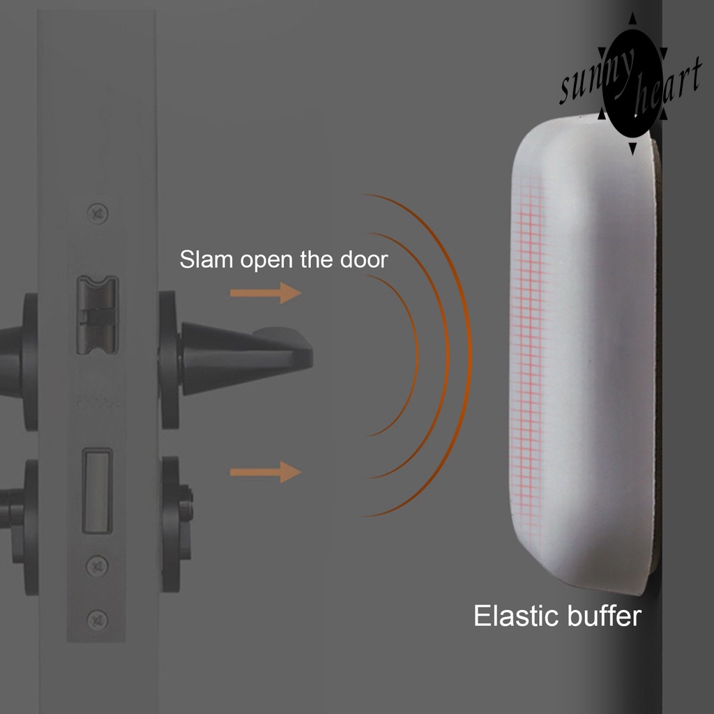 Set 4 Miếng Chặn Cửa Chống Sốc Hình Vuông Bằng Silicon Tự Dính Màu Trơn