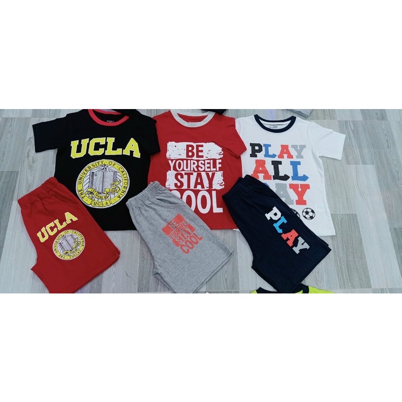 Bộ bé trai cotton lên từ vải dư size đại plaec