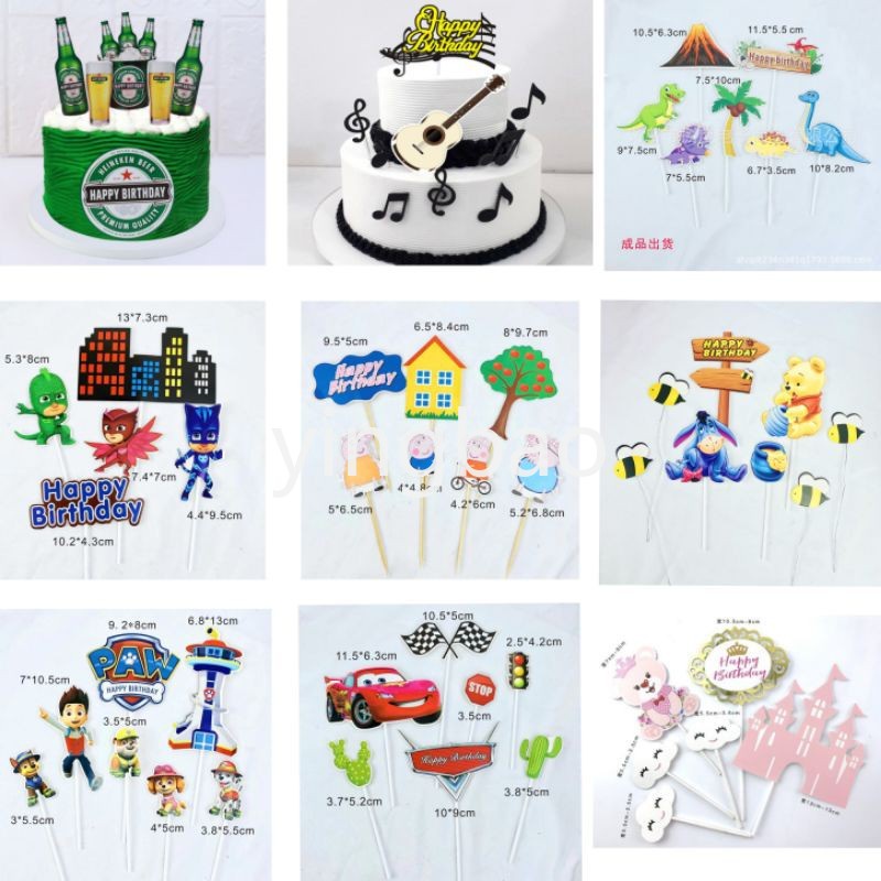 Set 50 Que Cắm Bánh Hình Khủng Long Hoạt Hình Dễ Thương