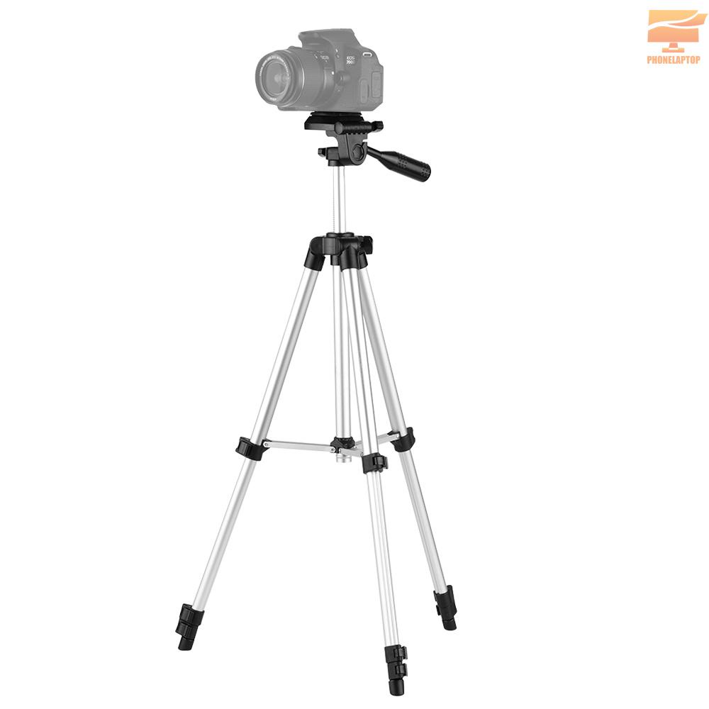 Max. Height 46inch/118cm Aluminum Alloy Camera Tripod Lightweight Portable Photography Video Tripod Max. Load 2.5kg with Carrying Bag Compatible with Canon Nikon Sony DSLR ILDC Cameras DVs