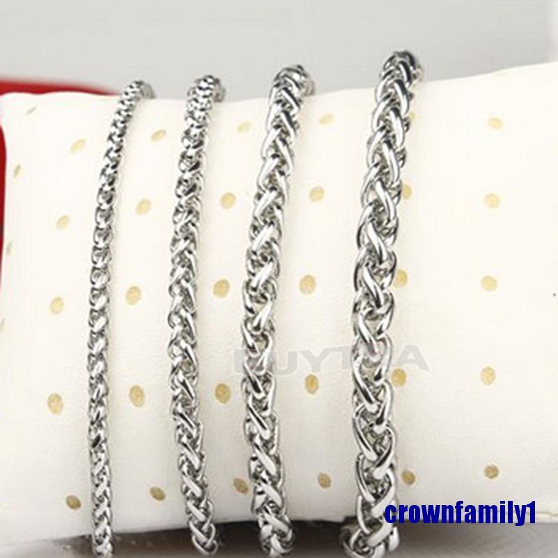 Vòng cổ Thép Không Gỉ Mạ Bạc 1 Cái 3 / 4 / 5 / 6mm