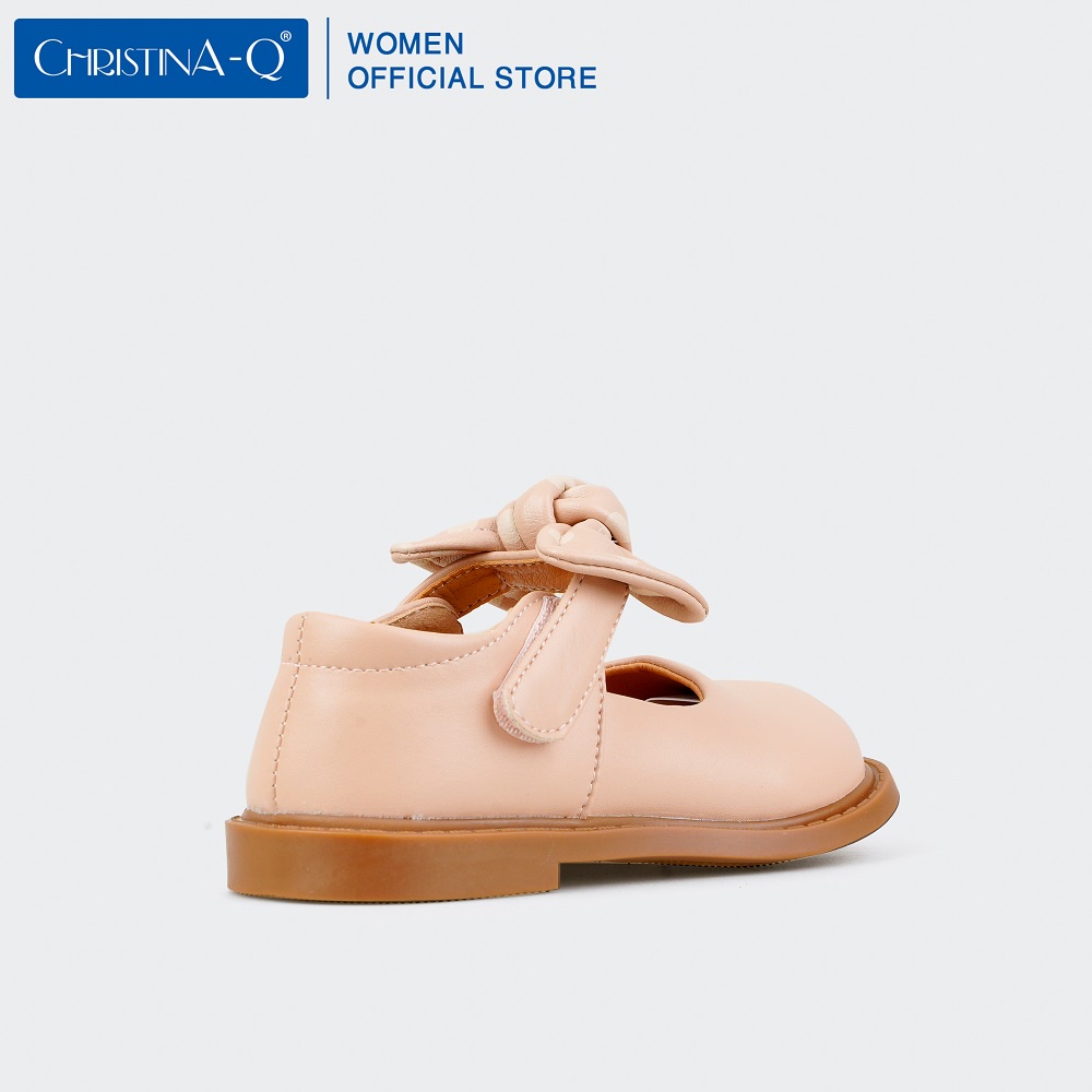 Giày Búp Bê Bé Gái ChristinA-Q Quai Ngang Đính Nơ Châm Bi GTE330