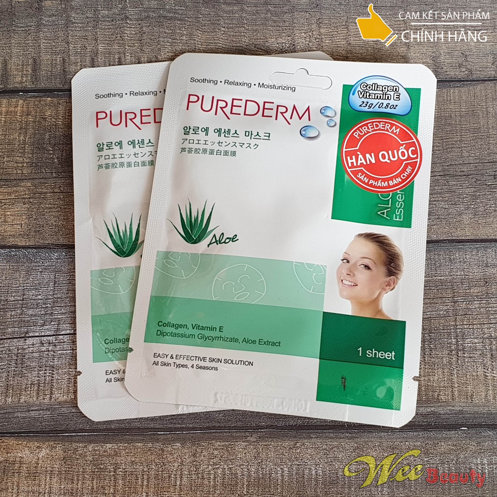 Mặt Nạ Giấy Dưỡng Da Nha Đam Purederm [01 Miếng/Gói 23g] [Hàn Quốc]