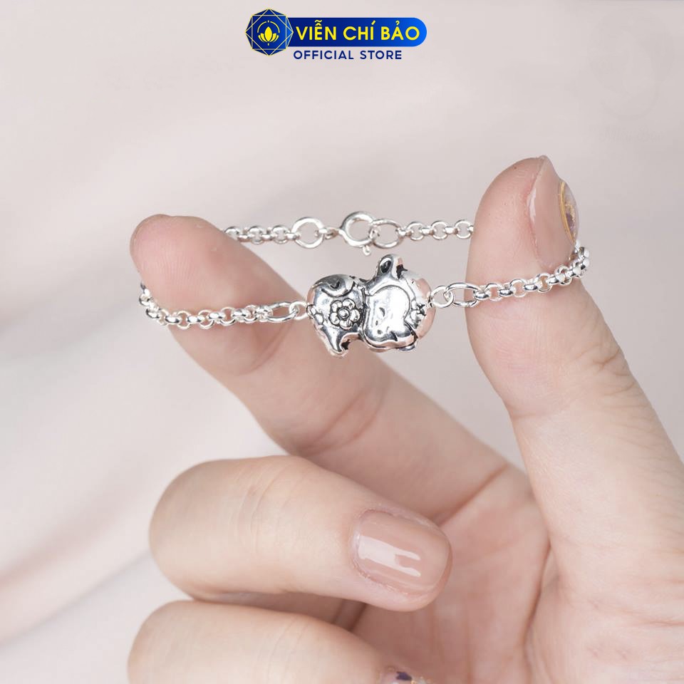 Vòng tay bạc lắc tay cho bé mix charm 12 con giáp chất liệu bạc Thái 925 thương hiệu Viễn Chí Bảo L400072X