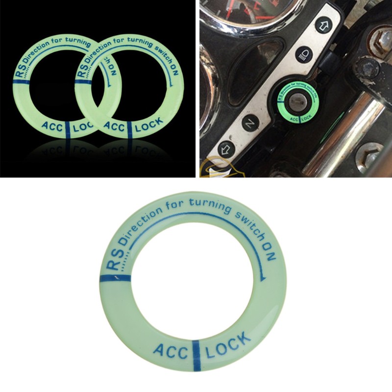 Decal tròn dạ quang dán ổ khóa xe oto &amp; moto