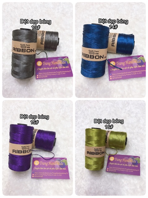 Sợi ribbon móc túi xách
