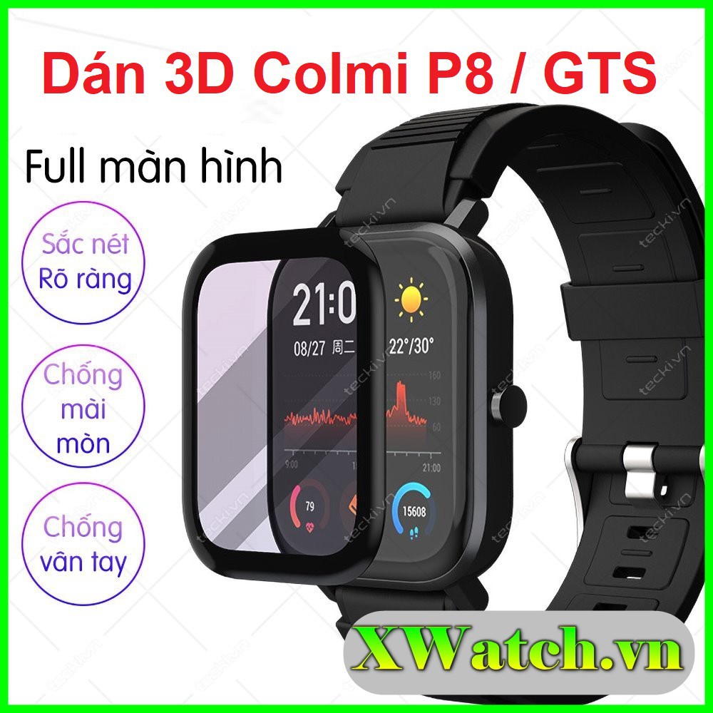 Miếng dán 3D Full màn Full viền cho Comi P8 / Amazfit GTS