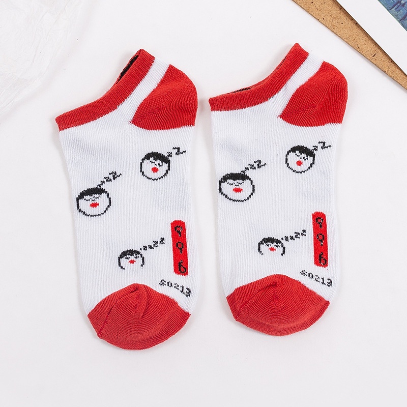 Vớ Thuyền Cổ Thấp In Họa Tiết Hoạt Hình Phong Cách Harajuku Thời Trang Hè Thu Cho Nữ