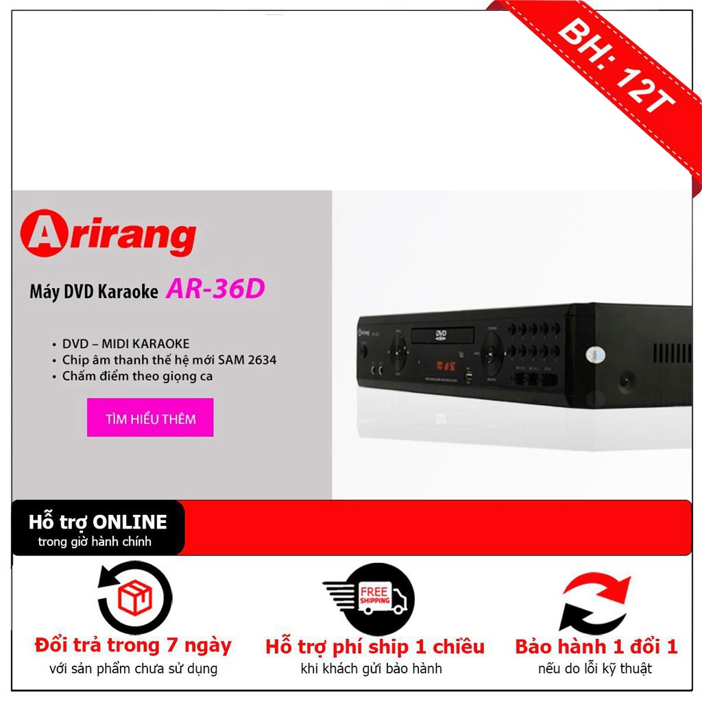 [ Giảm giá 10%] Đầu Karaoke 5 Số Arirang AR-36D - hàng chất lượng