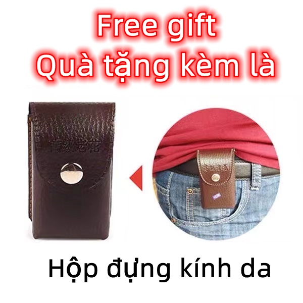 Gọng kính lão-viễn thị,thấu kính pha lê đọc sách unisex +1,2,3,4 độ thiết kế gấp gọn tặng kèm bao da và khăn lau cao cấp