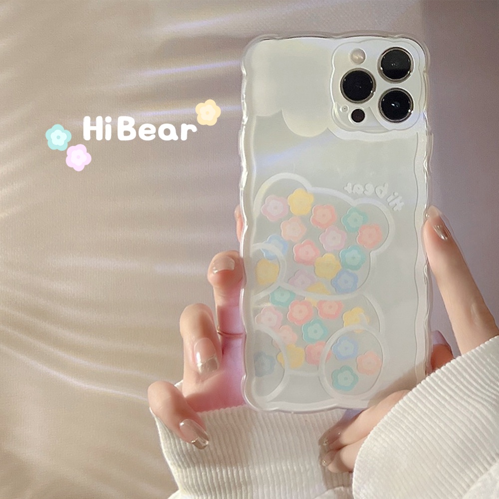 Ốp Điện Thoại TPU Mềm Trong Suốt Chống Sốc In Hình Gấu Hoạt Hình Cho case iPhone 11 12 13 Pro max mini XS max xr 7 8 se2020 plus