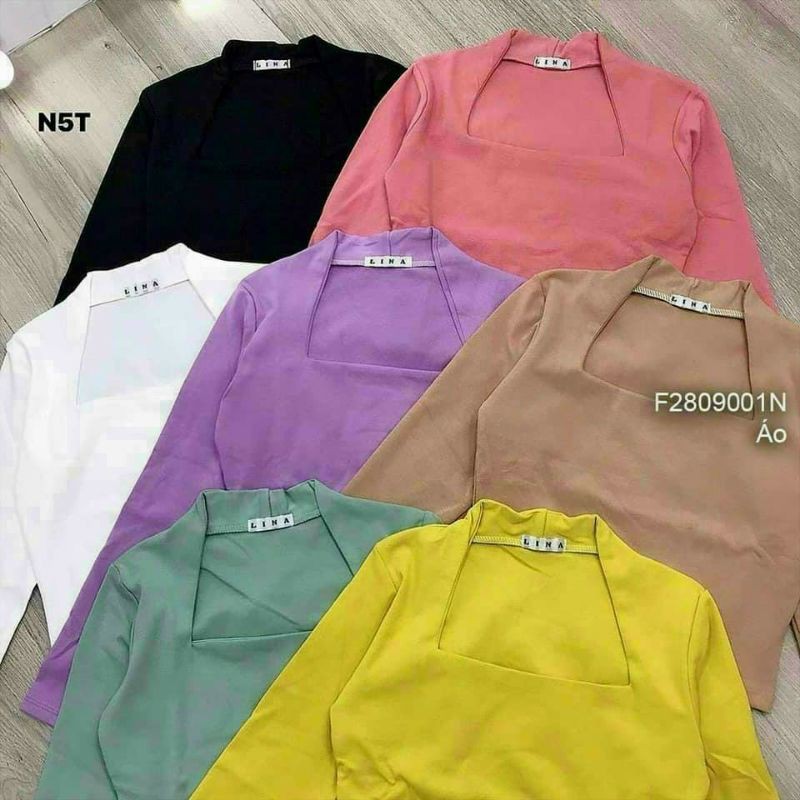 Áo thun borip cổ vuông tay bo ch/ls