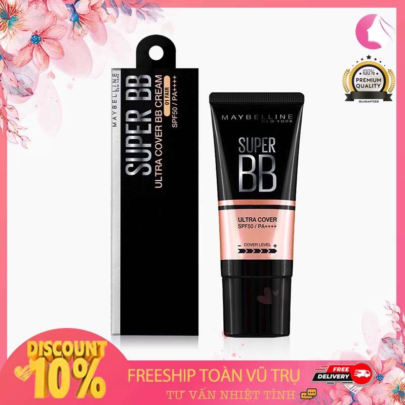 KEM NỀN TRANG ĐIỂM MAYBELLINE SPF50+++ 30ML SUPER BB ULTRA COVER