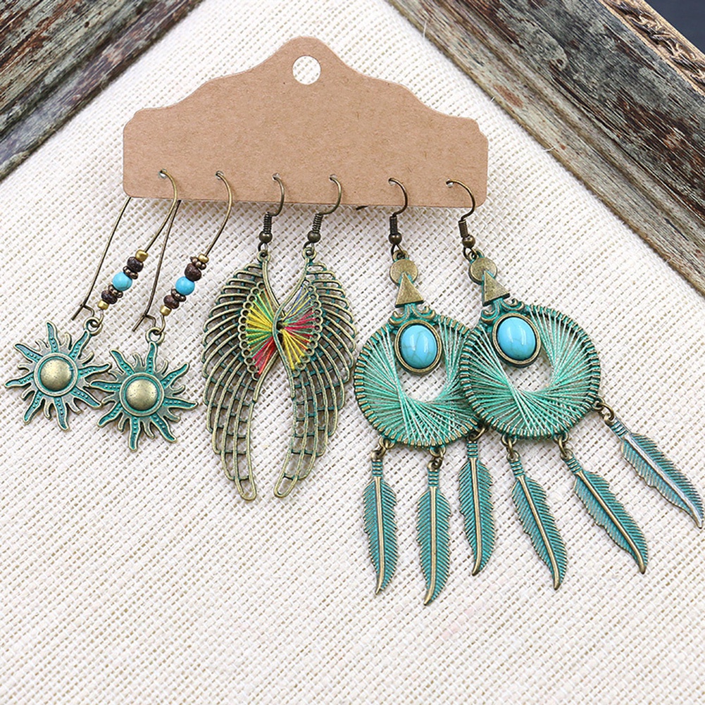 Set 3 Đôi Khuyên Tai Phong Cách Cổ Điển Thanh Lịch Dành Cho Nữ