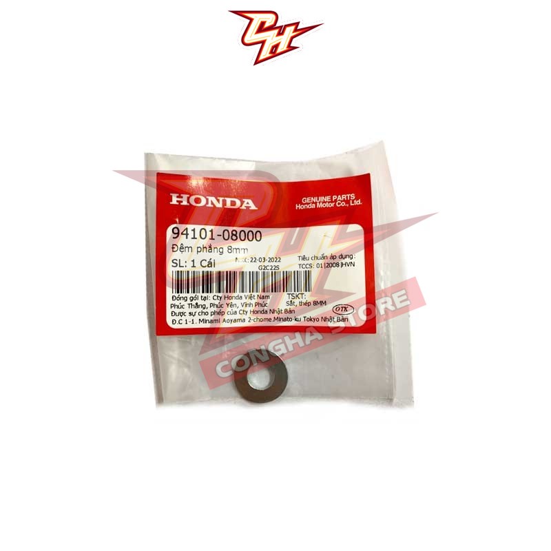 (9410108000)Đệm phẳng 8mm HONDA Blade 110 / Dream 110 / Future Neo / X / Sh Mode / Vision và nhiều xe (1451)