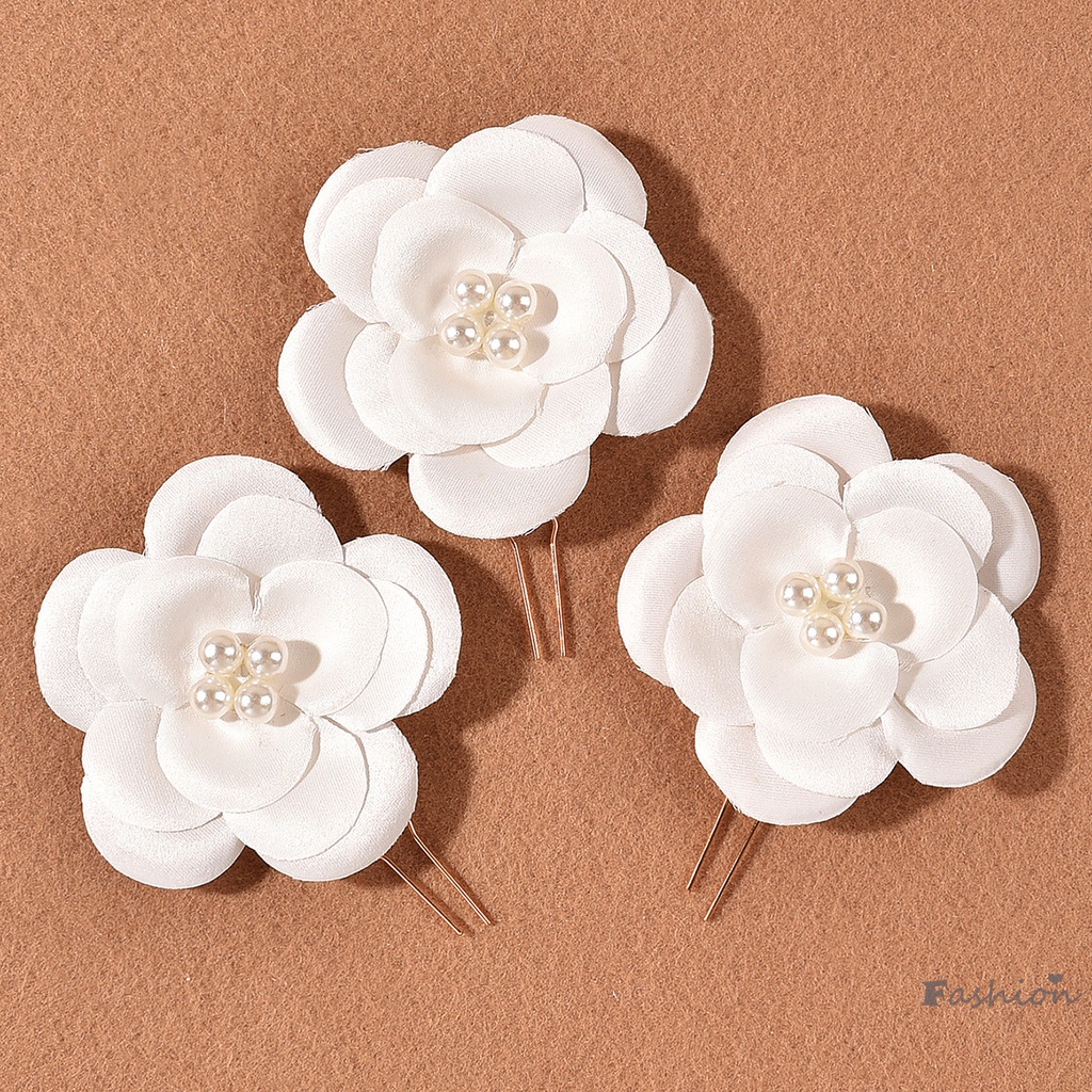 Bộ 3 Trâm Cài Tóc Chữ U Đính Ngọc Trai Sang Trọng 3 Cái