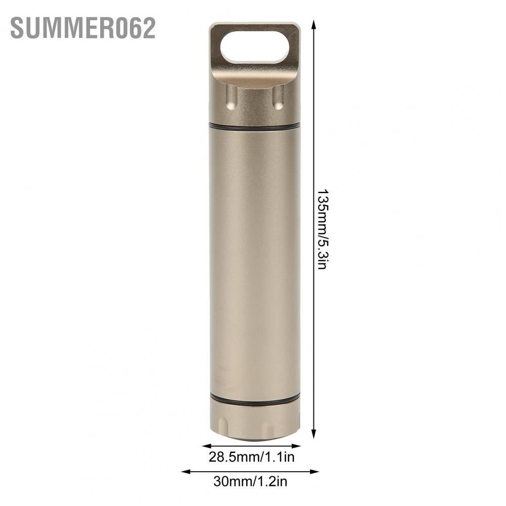 [Hàng Sẵn] Hộp đựng thuốc chống thấm nước bằng hợp kim nhôm Hộp đựng thuốc bảo quản sinh tồn ngoài trời Chai khô L 【Summer062】