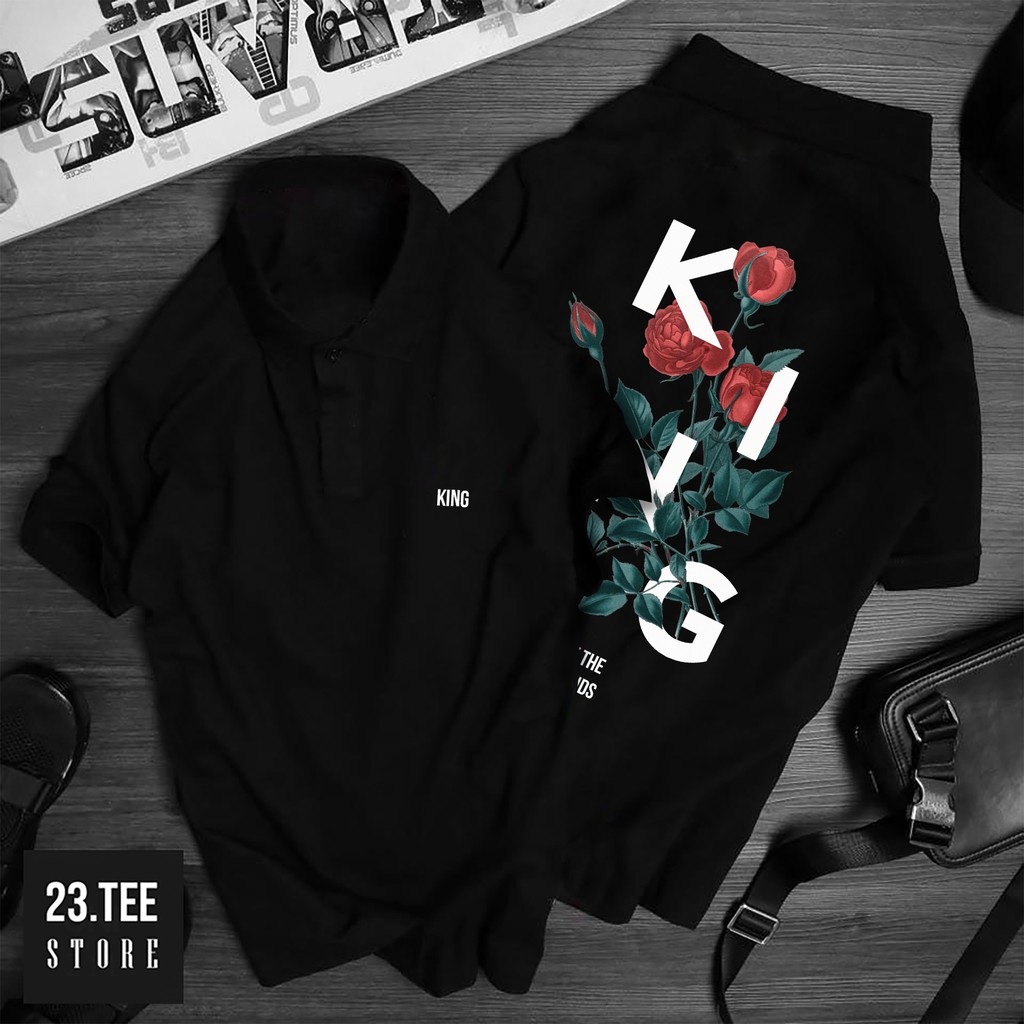 Áo Polo có cổ in lưng HoaKing