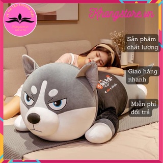 Gối ôm gấu bông chó ngáo husky 70cm, 1m, 1m2 nhồi bông cao cấp-KHANGSTORE.VN
