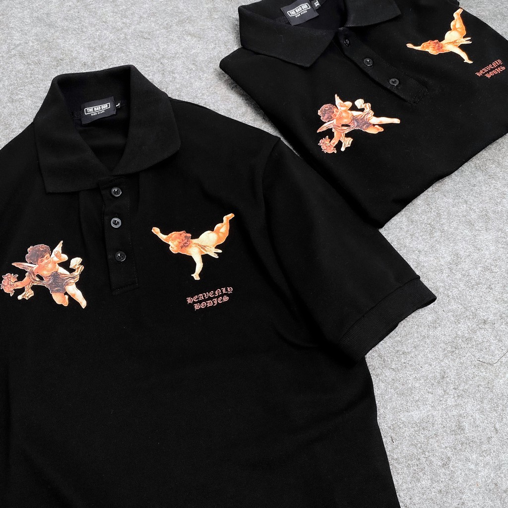 Áo Polo thiên thần đen , áo thun có cổ nam nữ unisex, MSW Town | BigBuy360 - bigbuy360.vn