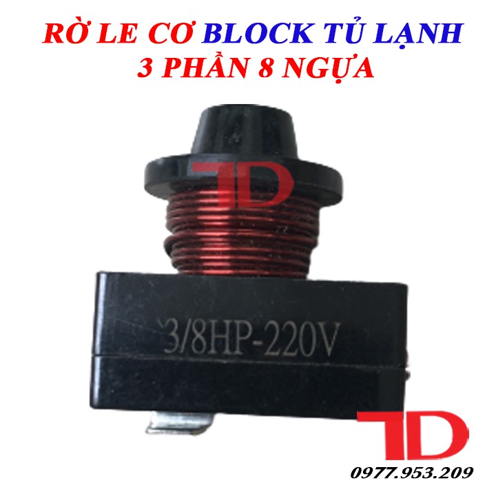 Rờ le cơ block tủ lạnh, tủ đông 3 phần 8 ngựa