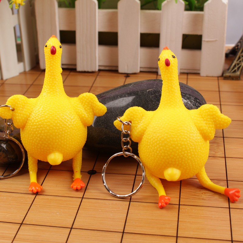 Móc khóa hình gà đẻ trứng dễ thương