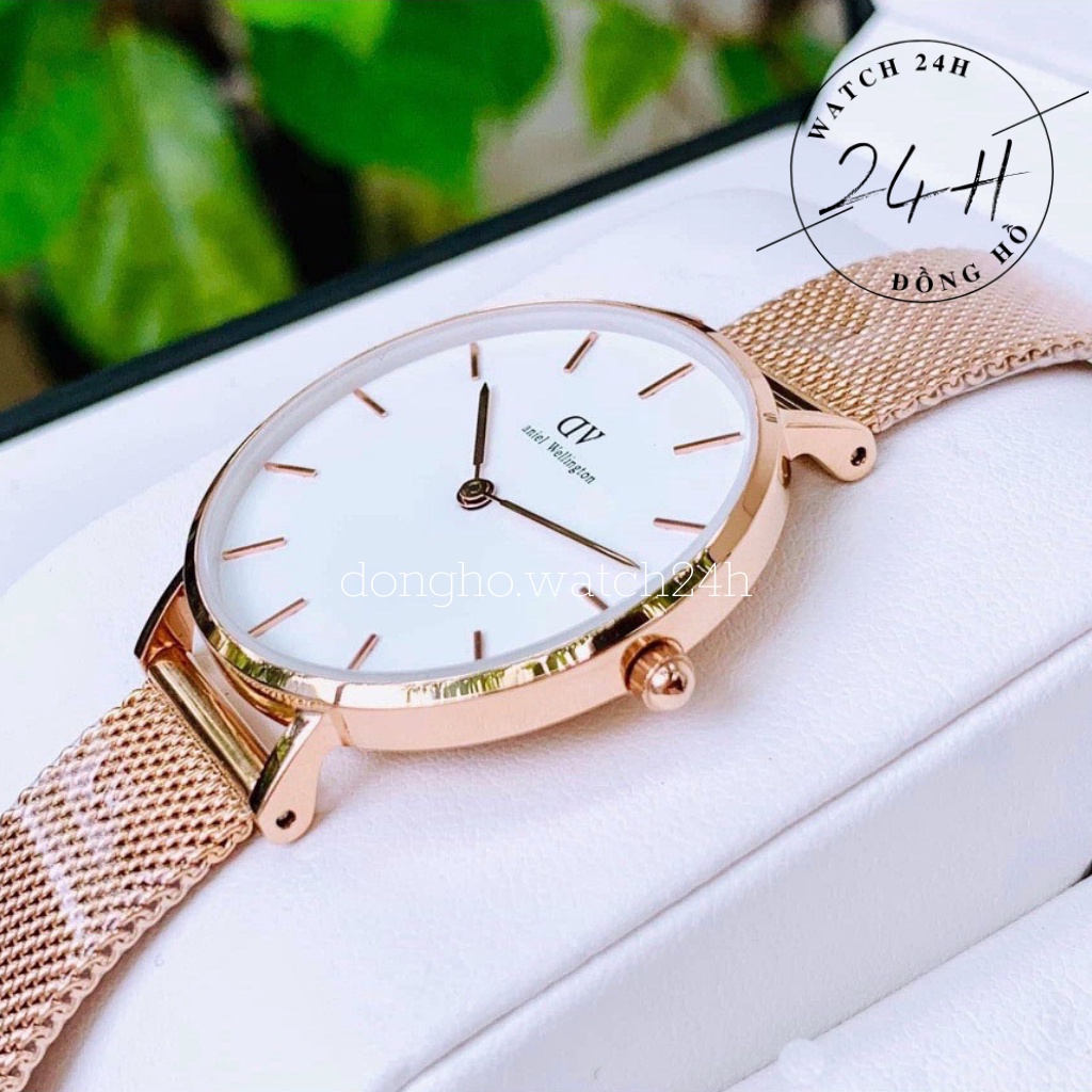 Đồng hồ nam, đồng hỗ nữ D dây thép ko gỉ, đủ 2 size cho cặp đôi thích sự sang trọng và trẻ trung