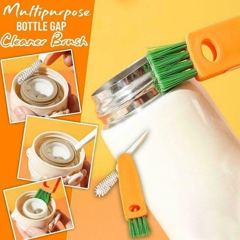 Bàn Chải Vệ Sinh Cốc Nước/Bình/Lọ Rửa Chén/Đồ Dùng Nhà Bếp Hình Củ Cà Rốt 3 Trong 1 Đa Năng