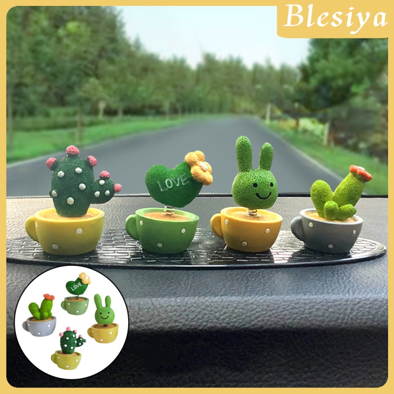 Set 4 Đồ trang trí Cây Xương Rồng Nhỏ Dễ Thương Trang Trí Bảng Điều Khiển Xe Hơi / Văn Phòng