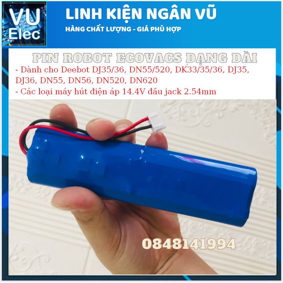 Pin robot hút bụi Ecovacs DUNG LƯỢNG CAO 2600MAH/3400MAH hàng Việt nam CAM KẾT PIN XỊN ( Lỗi 1 đổi 1 trong 3 tháng)