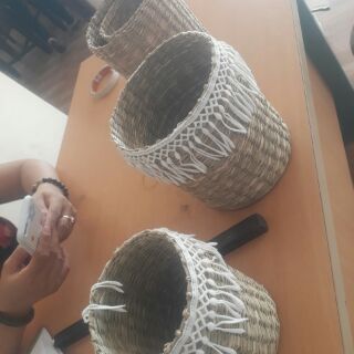 Giỏ cói trồng cây/ đựng đồ