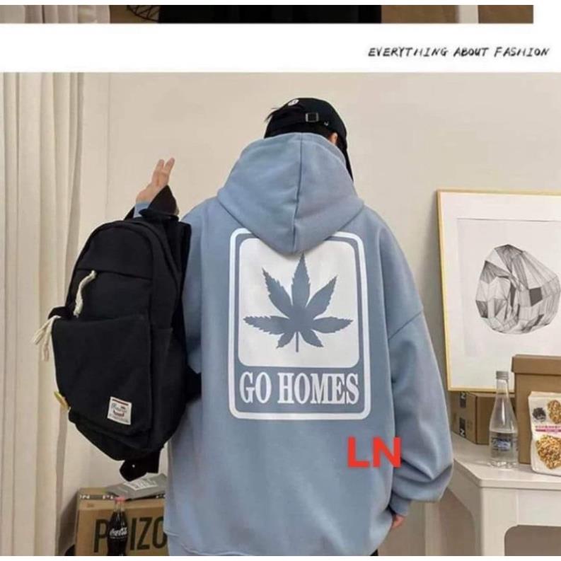 Áo hoodie hình lá Go Homein lưng