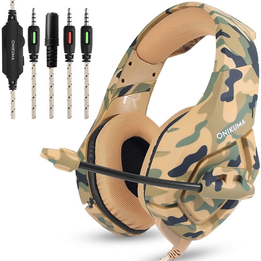 ONIKUMA K1 Camouflage PS4 Headset Bass Gaming Headphones Game Earphones Casque with Mic