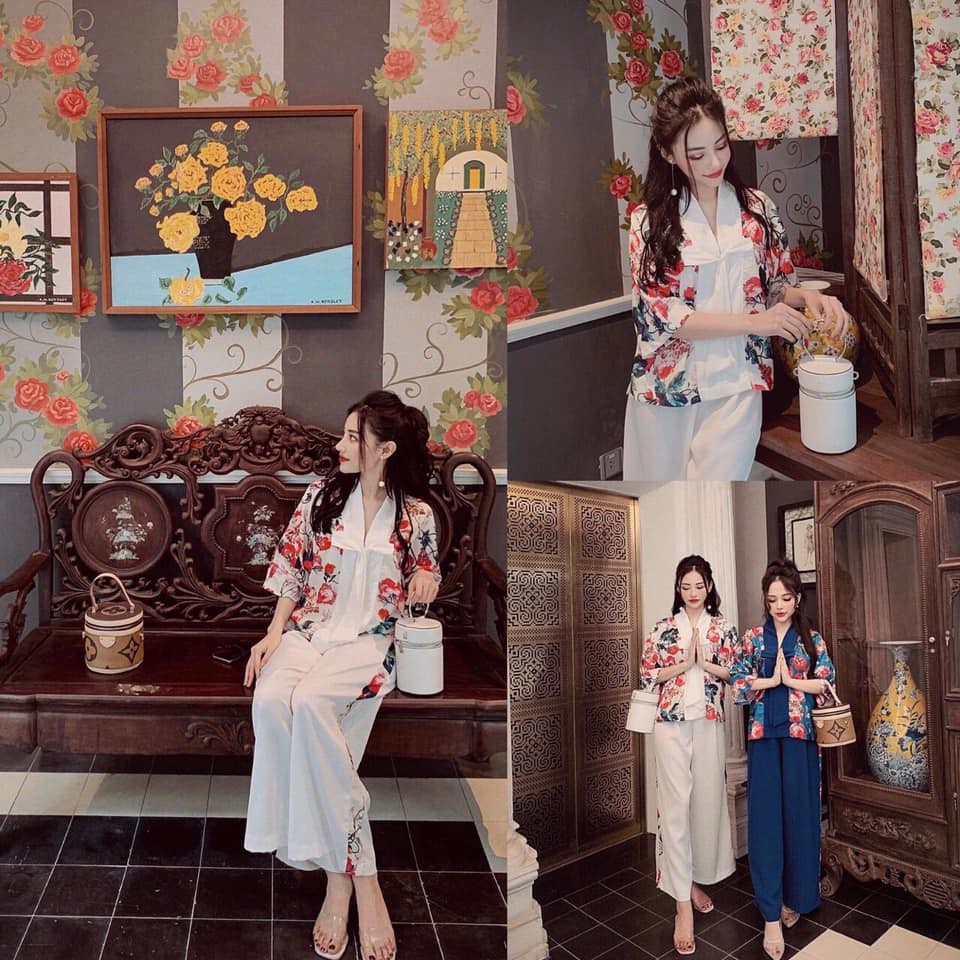 bộ đi chùa nơ hoa cực xinh bomshop888 | BigBuy360 - bigbuy360.vn