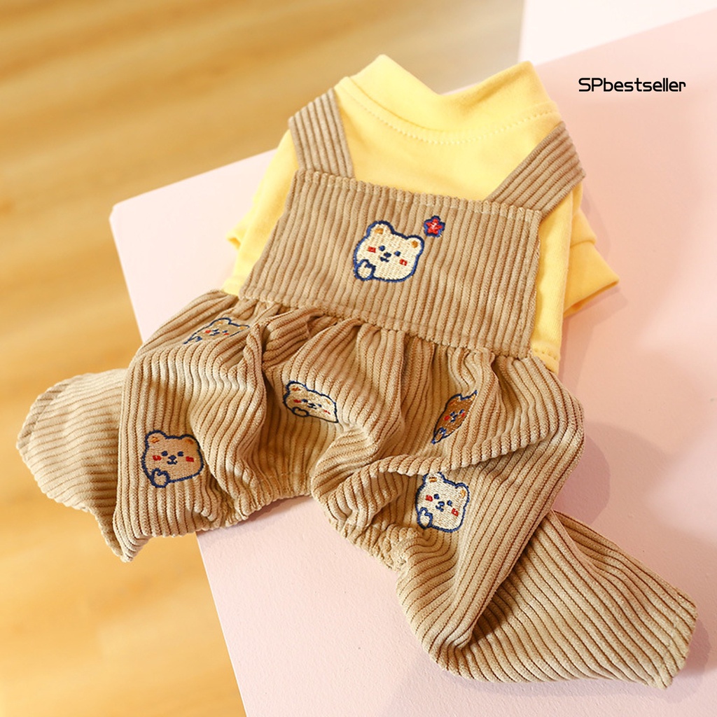 Bộ áo liền quần cổ tròn giữ ấm mùa thu đông cho thú cưng