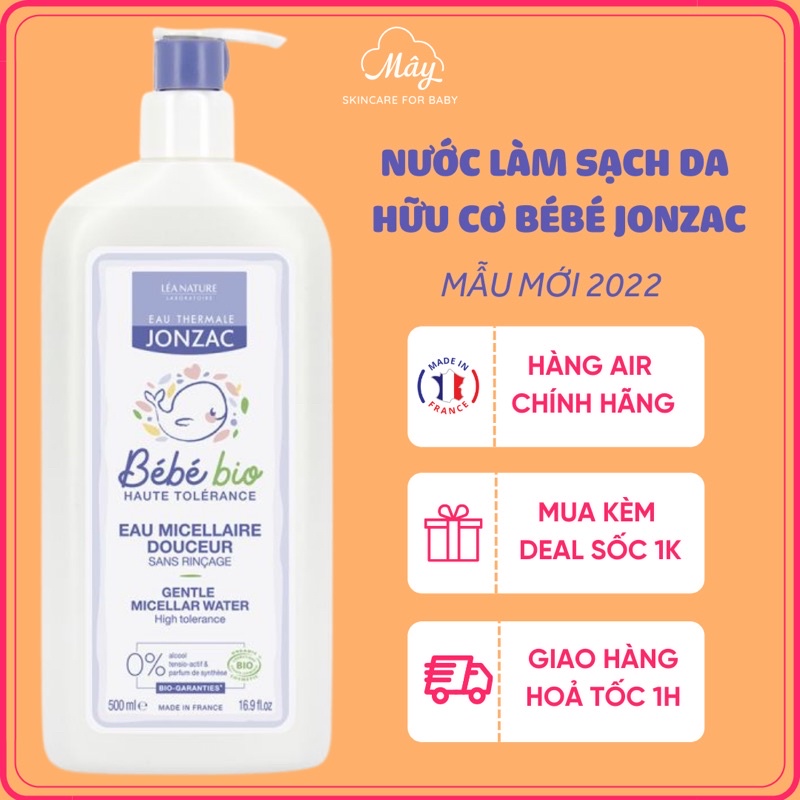 Nước làm sạch da hữu cơ cho bé từ sơ sinh Micellar Léa Nature - Jonzac Bébé Bio - Nội địa Pháp