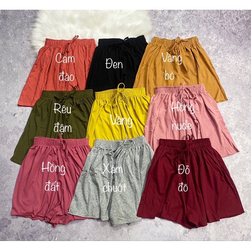 Quần short cotton ống rộng giả váy lưng chun | BigBuy360 - bigbuy360.vn