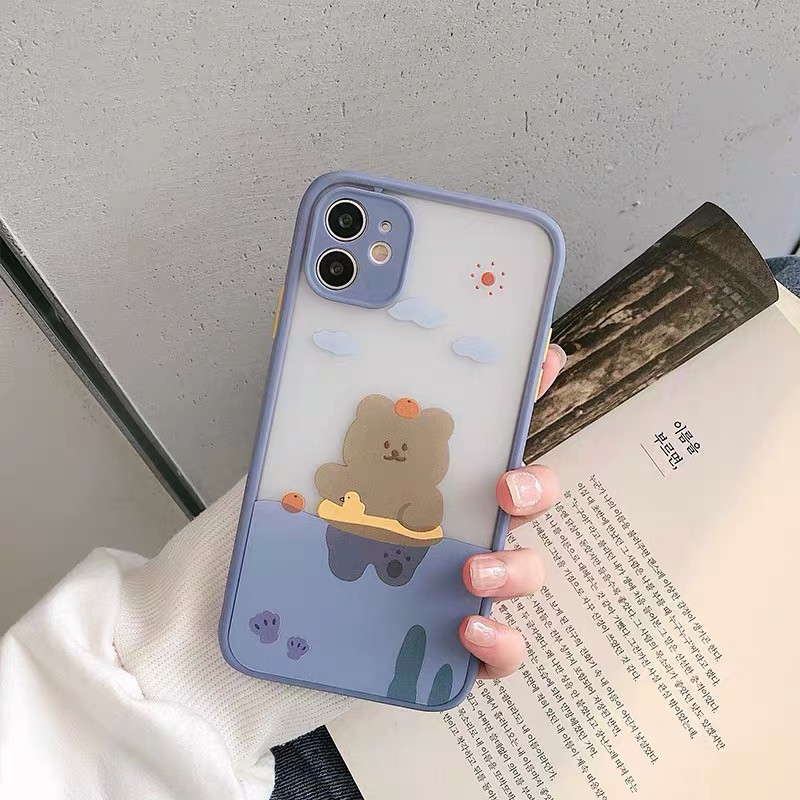 𝐂𝐨́ 𝐬𝐚̆̃𝐧 𝐜𝐡𝐨 𝐢𝐏𝐡𝐨𝐧𝐞 𝟏𝟐  Ốp lưng cho iphone7plus đến 12promax - Ốp gấu xanh lưng nhám