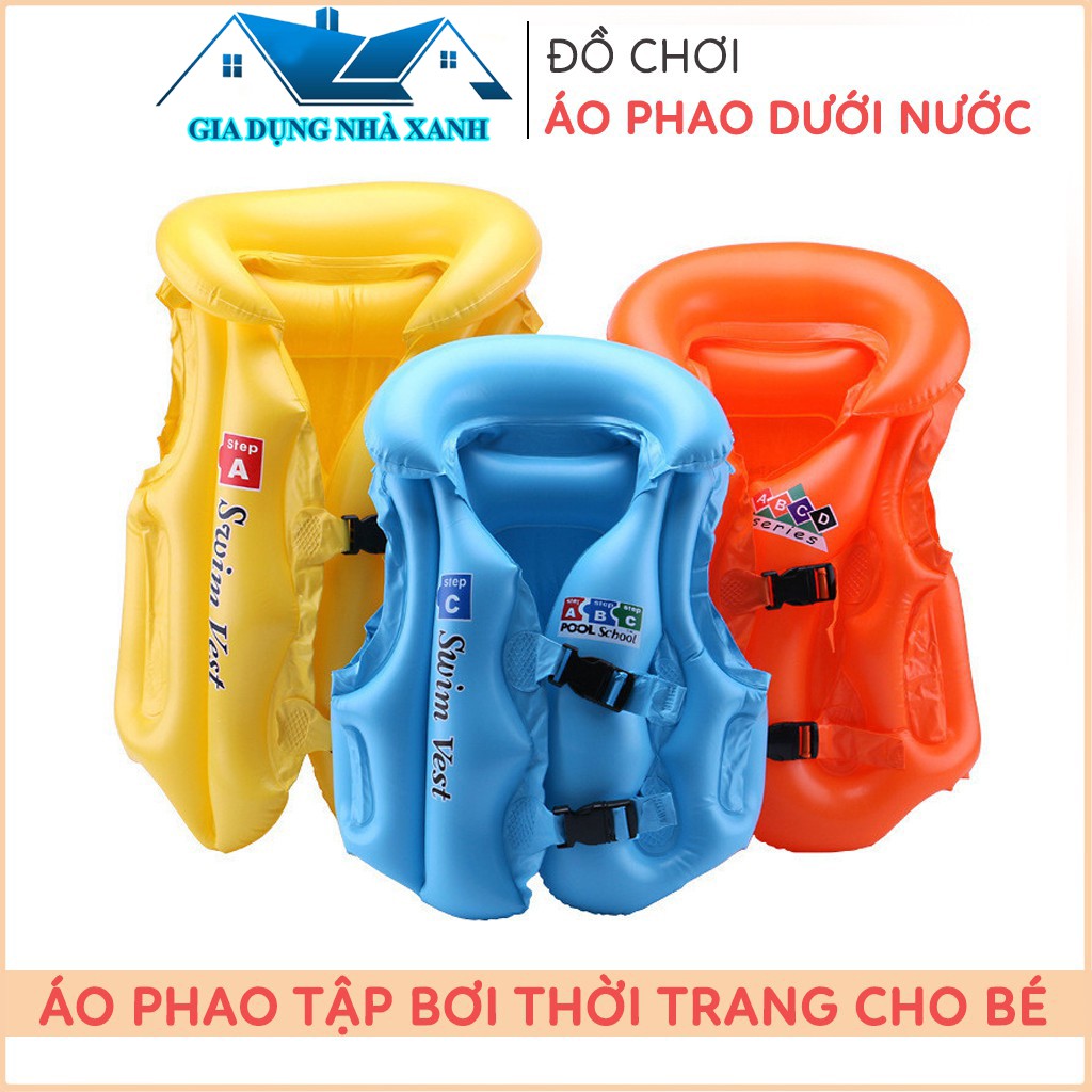 Phao Bơi, Phao Tập Bơi Bơm Hơi Cho Bé Từ 4 Tuổi Có Quai Bấm An Toàn