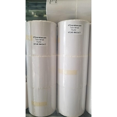 20 cuộn Decal nhiệt in tem nhãn 75x50 mm, cuộn 30m