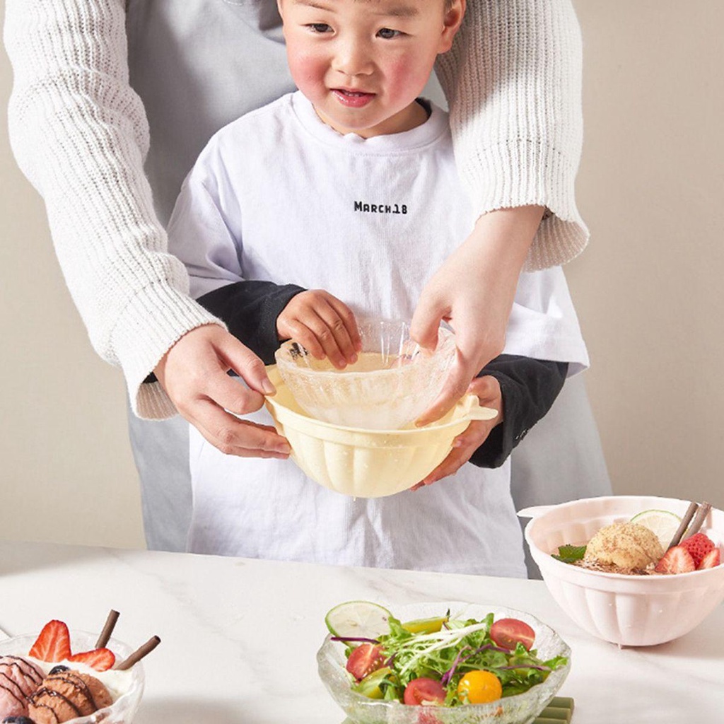 YIYU Khuôn Làm Đá / Salad / Tráng Miệng Bằng Nhựa Có Nắp Đậy Sáng Tạo Dùng Trong