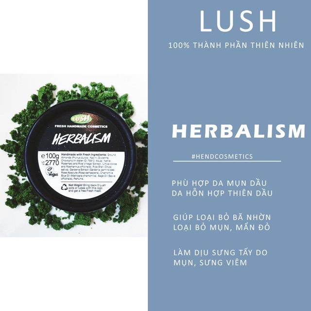 (Bill UK) [Date 23/07/2021) Bột rửa mặt Lush - Herbalism Fresh Cleanser
