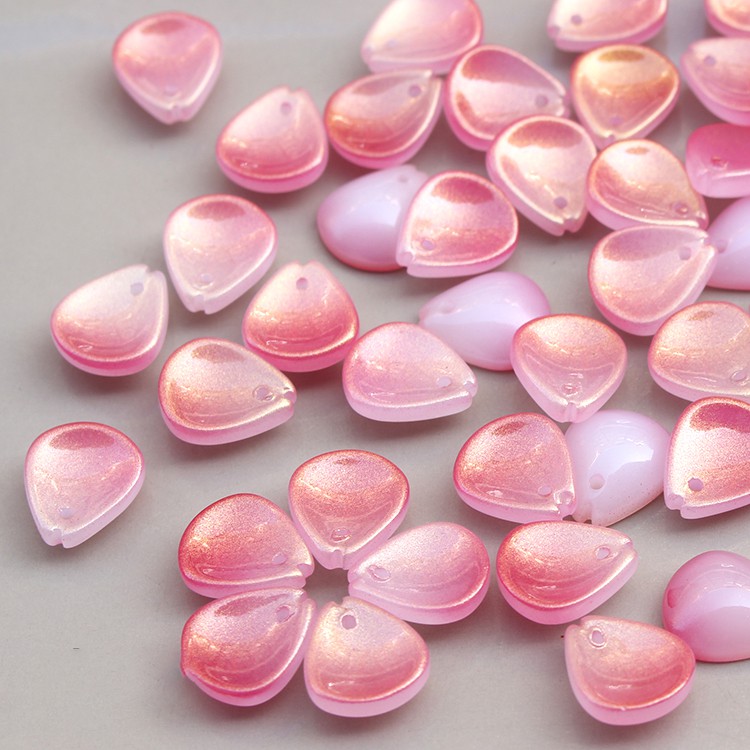 5 cánh hoa đào thủy tinh 12mm nguyên liệu làm trâm làm trang sức cổ trang cosplay cổ phục