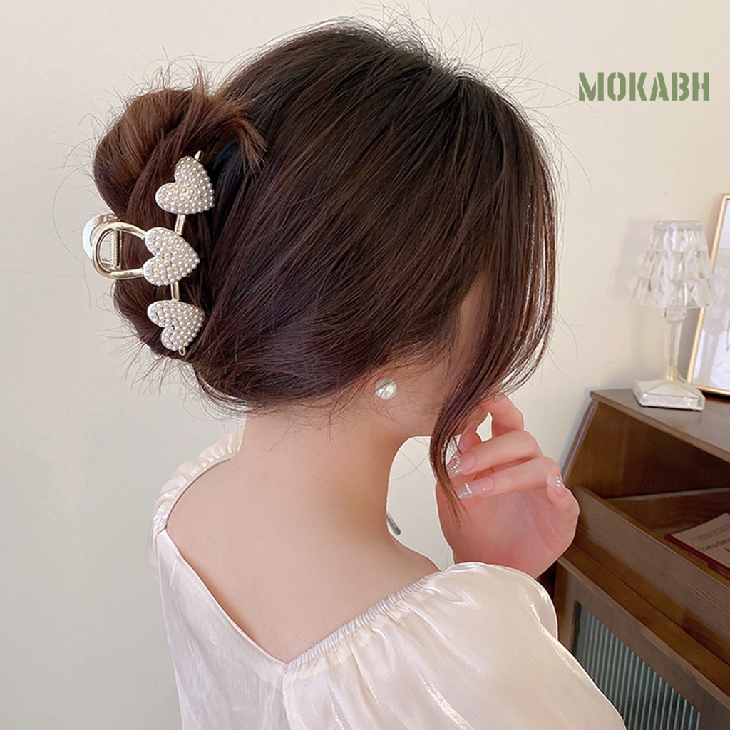 Kẹp Tóc Hình Trái Tim Đính Đá Lấp Lánh Bằng Thép Không Gỉ