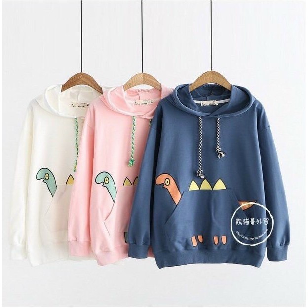 ÁO KHOÁC HOODIE KHỦNG LONG CUTE PHÔ MAI QUE Unisex hoodies nam nữ AO HOODIE FREE SIZE DƯỚI 60KG