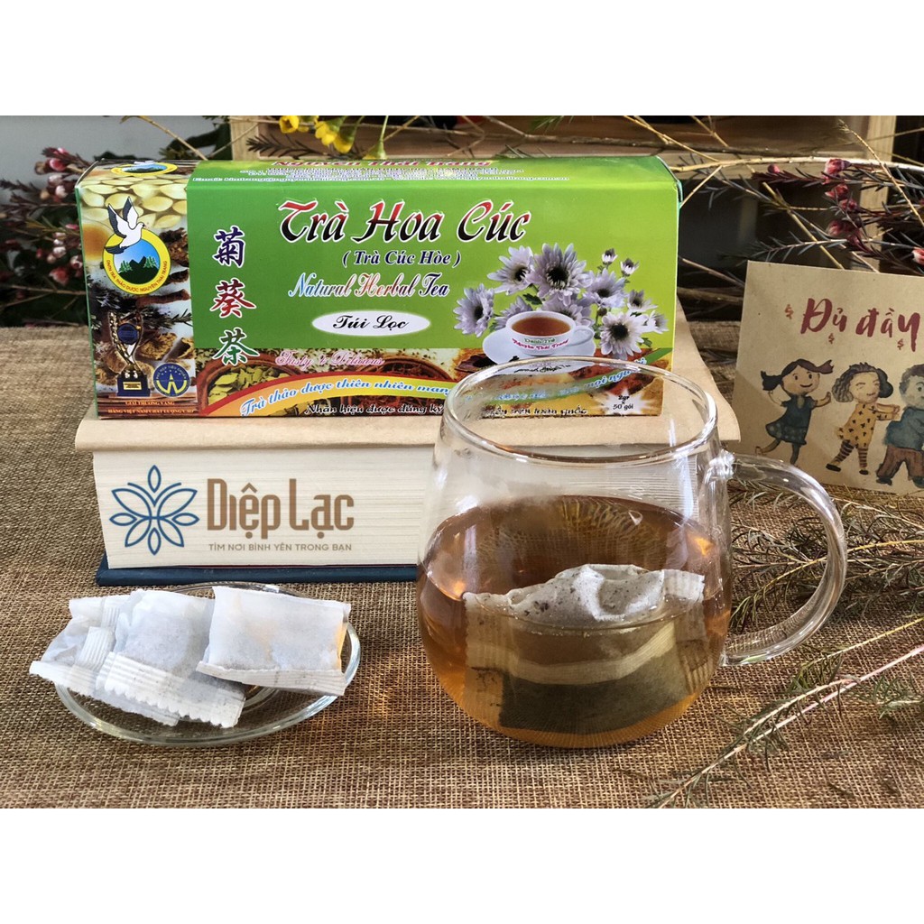 Trà túi lọc Hoa Cúc – sảng khoái tinh thần (50 túi lọc) - Nguyên Thái Trang - thảo trà Diệp Lạc (sỉ/lẻ)