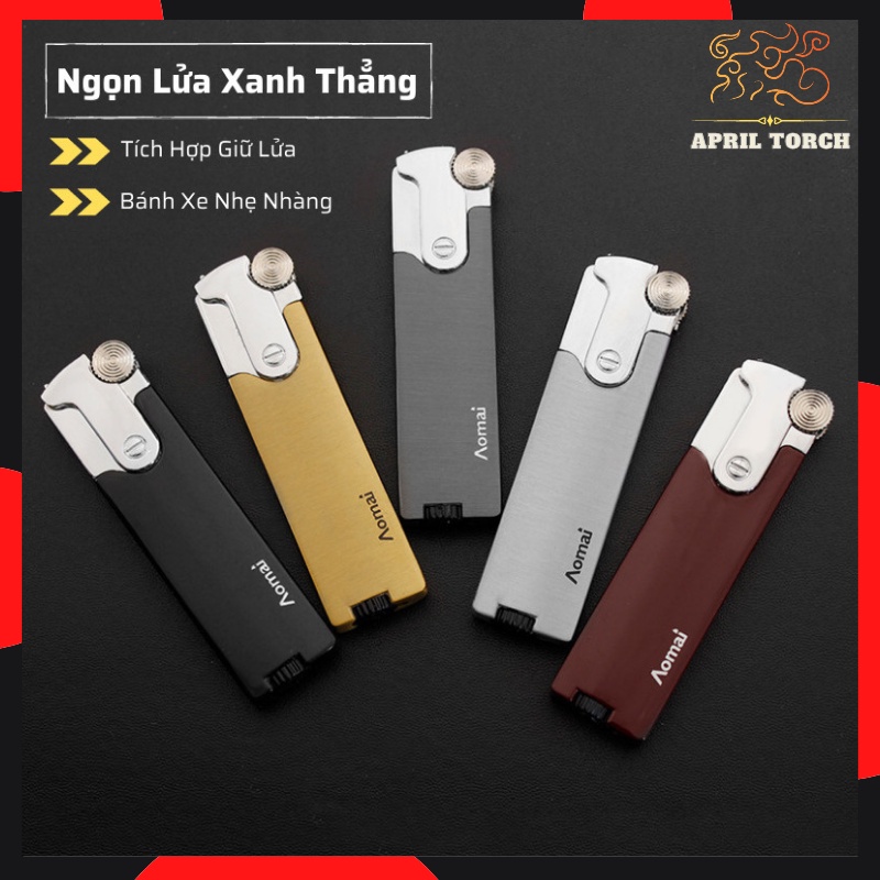 Bật-𝒍𝒖̛̉𝒂-hộp-𝒒𝒖𝒆̣𝒕 Kim Loại AM 316 Dùng Gas-Lửa Khò Tia Giữ Lửa Thân Kim Loại Chắc Chắn (Màu ngẫu nhiên)