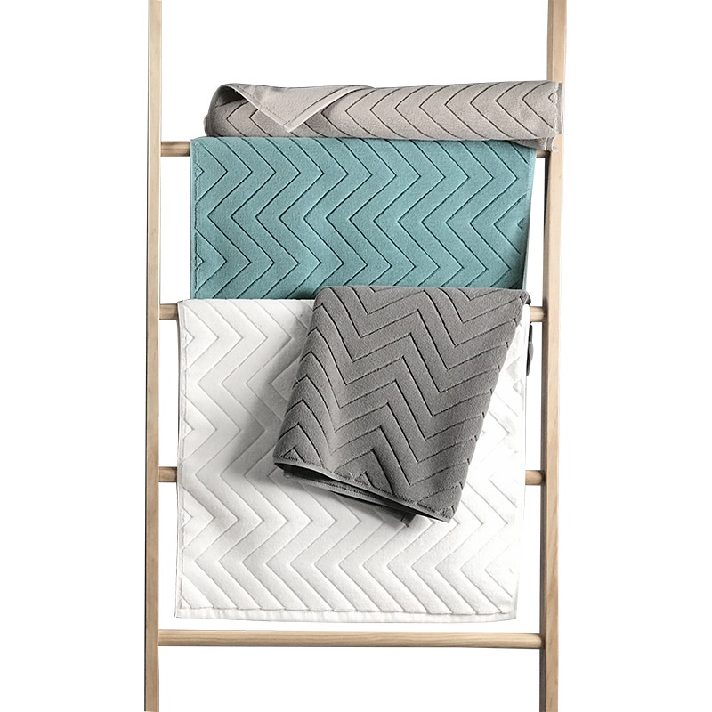 Khăn Cotton Jacquard Mềm Mại Thấm Hút Tốt Lót Sàn Nhà Tắm / Khách Sạn